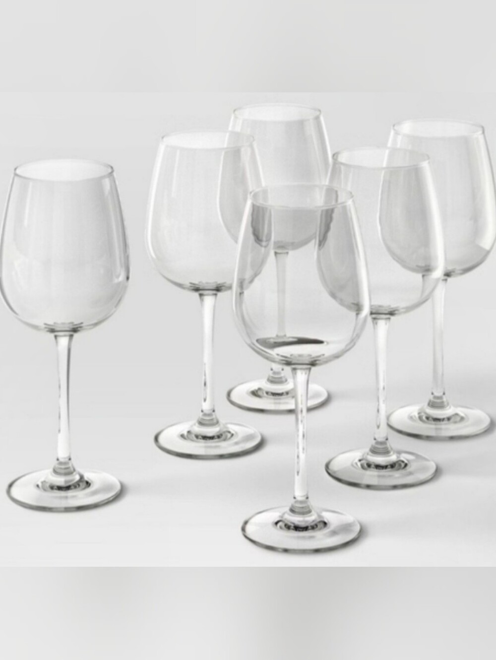 NWT Made By Design Clear Wine Glass Set of 6 Elegant Stemware Sz 18oz